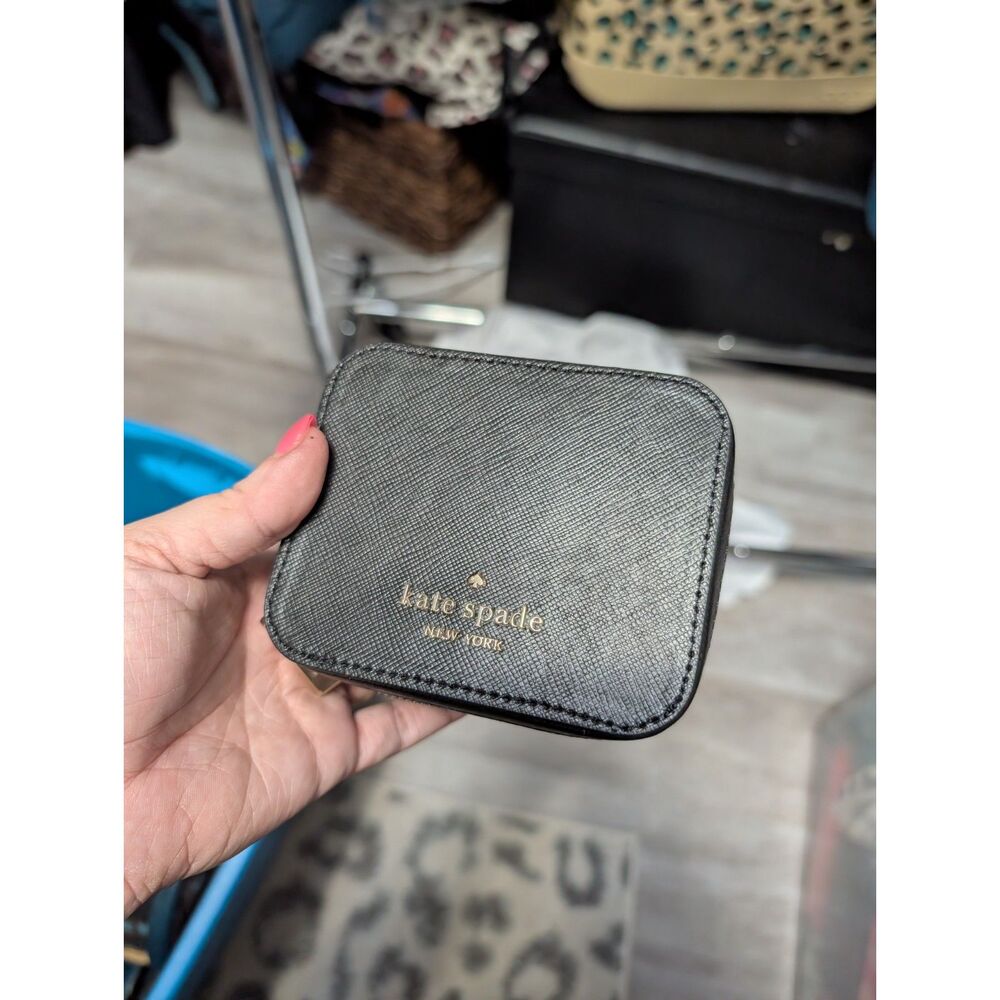 black kate spade small travel jewlery box